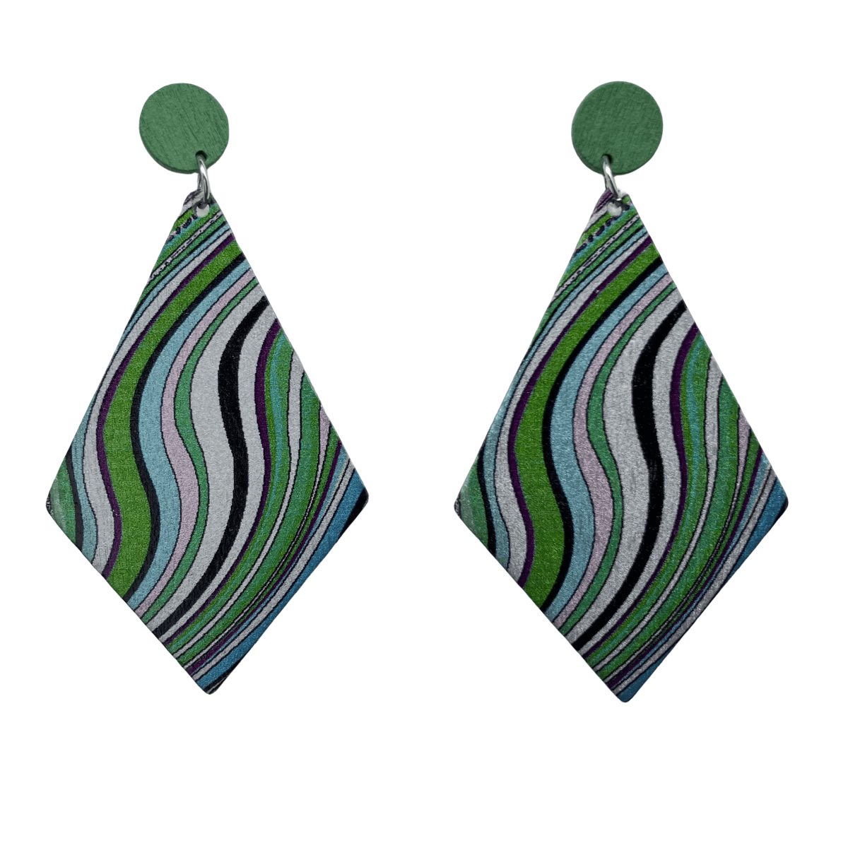 1 Pair Vintage Style Geometric Lacquer Painting Stoving Varnish Wood Drop Earrings