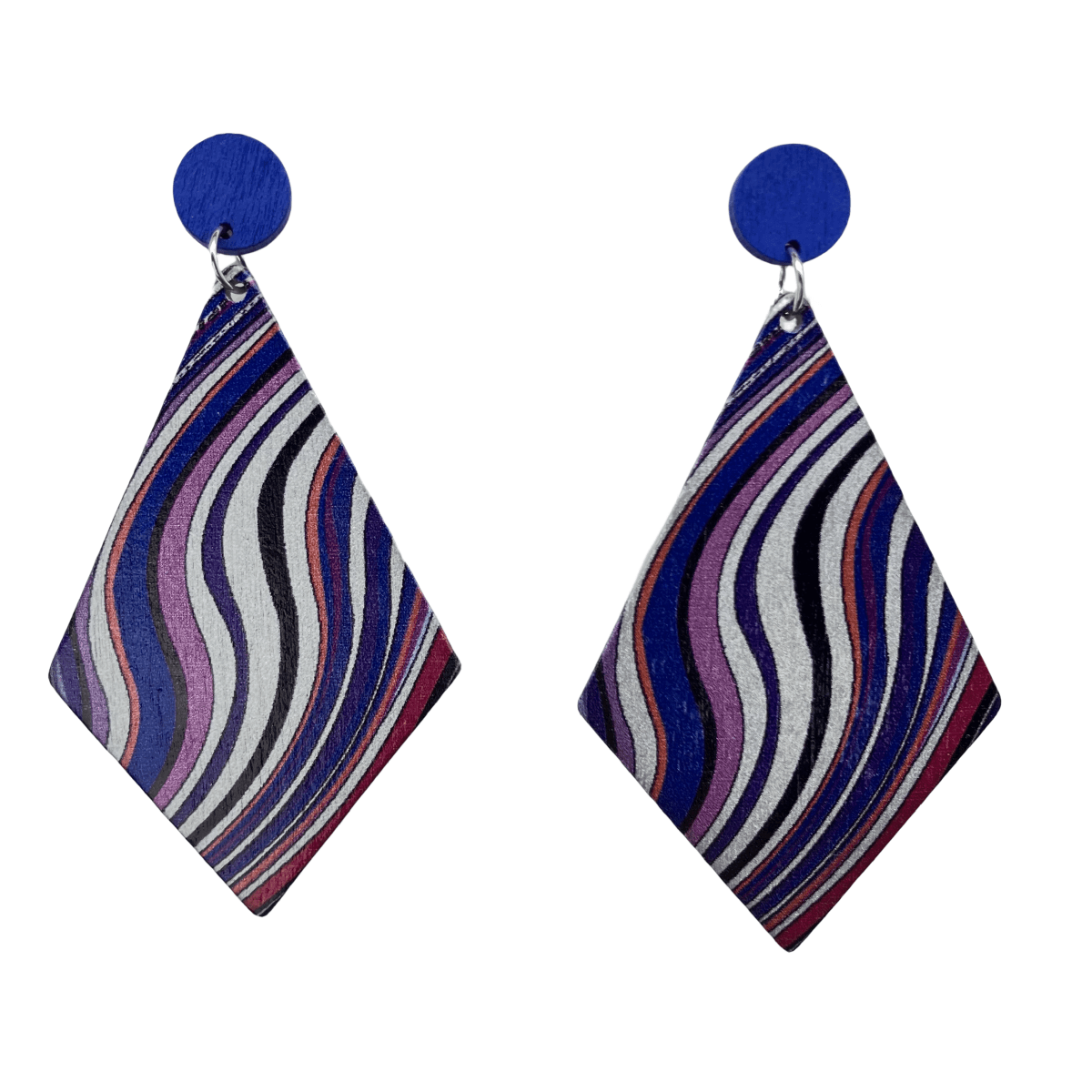 1 Pair Vintage Style Geometric Lacquer Painting Stoving Varnish Wood Drop Earrings