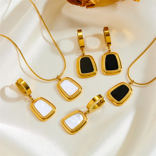 Simple Style Classic Style Square Titanium Steel Plating 18k Gold Plated Jewelry Set