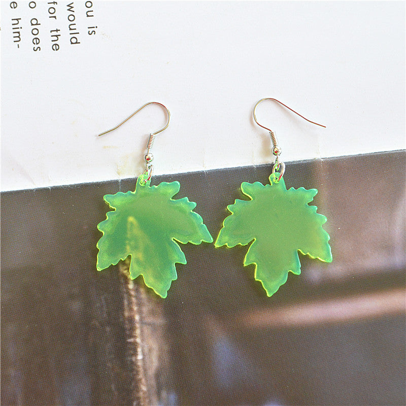 1 Pair Vacation Sweet Maple Leaf Arylic Metal Drop Earrings