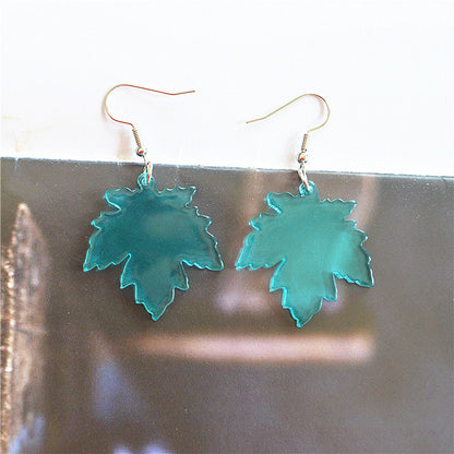 1 Pair Vacation Sweet Maple Leaf Arylic Metal Drop Earrings