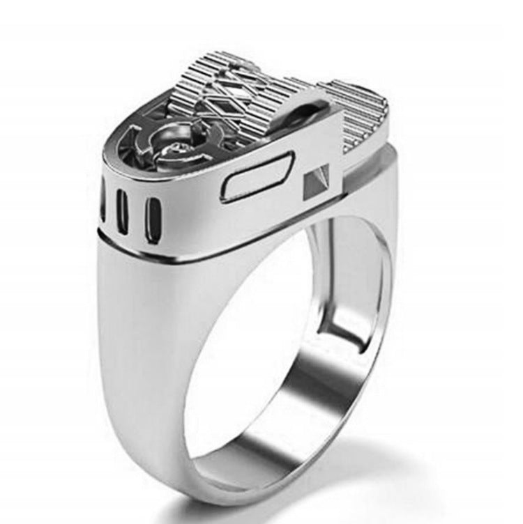 Retro Cool Style Lighter Solid Color Alloy Plating Unisex Rings