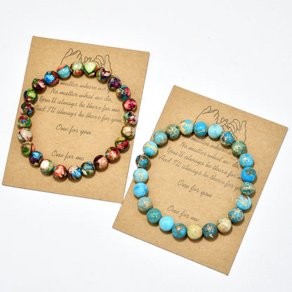 Casual Vacation Round Natural Stone Beaded Handmade Bracelets