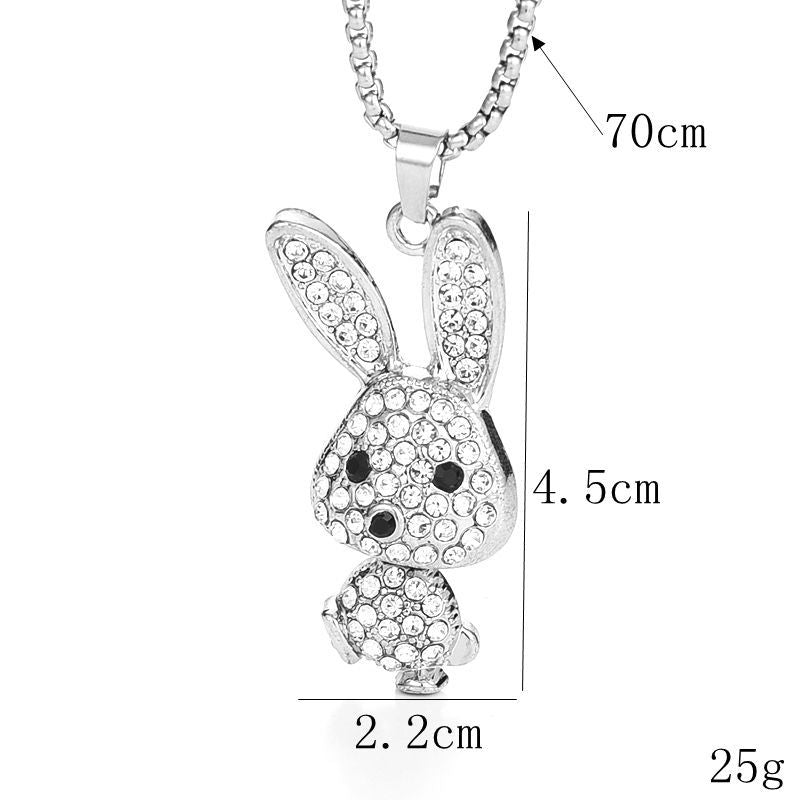 Cute Animal Artificial Diamond Alloy Titanium Steel Wholesale Pendant Necklace