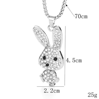 Cute Animal Artificial Diamond Alloy Titanium Steel Wholesale Pendant Necklace