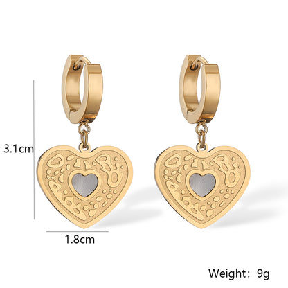 1 Pair Simple Style Commute Geometric Plating Inlay Titanium Steel Shell 18k Gold Plated Drop Earrings