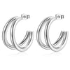 1 Pair Fashion C Shape Plating Stainless Steel Ear Studs