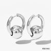 1 Pair Streetwear Solid Color Beaded Polishing Plating Stainless Steel 14k Gold Plated White Gold Plated Gold Plated Hoop Earrings