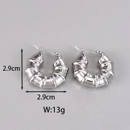 1 Pair Simple Style Classic Style C Shape Plating Titanium Steel 18k Gold Plated Silver Plated Ear Studs