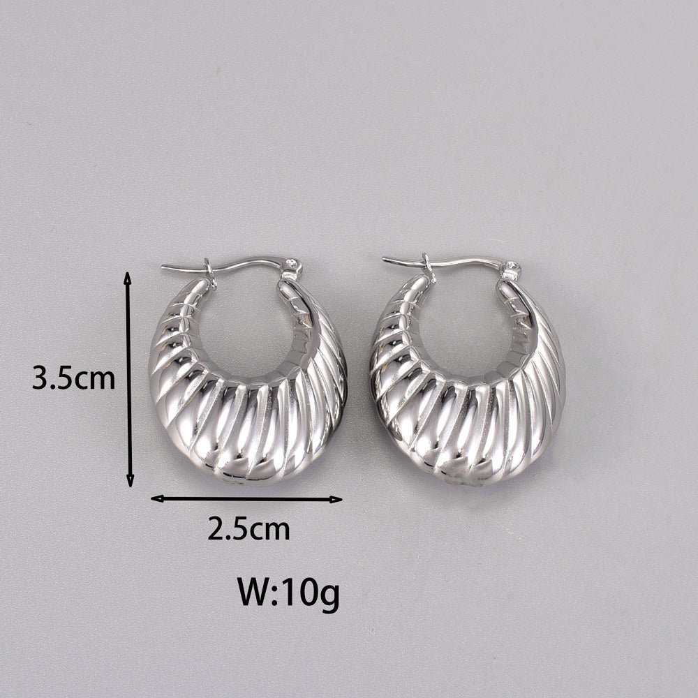 1 Pair Simple Style Classic Style C Shape Plating Titanium Steel 18k Gold Plated Silver Plated Ear Studs