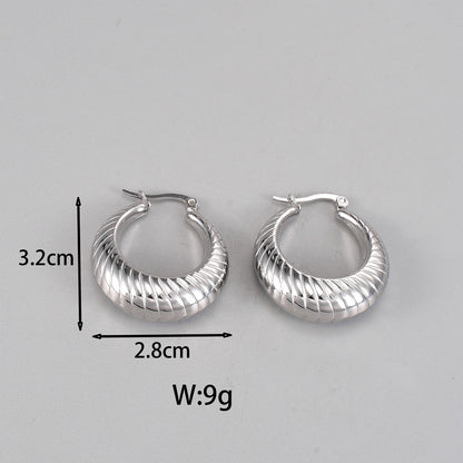 1 Pair Simple Style Classic Style C Shape Plating Titanium Steel 18k Gold Plated Silver Plated Ear Studs