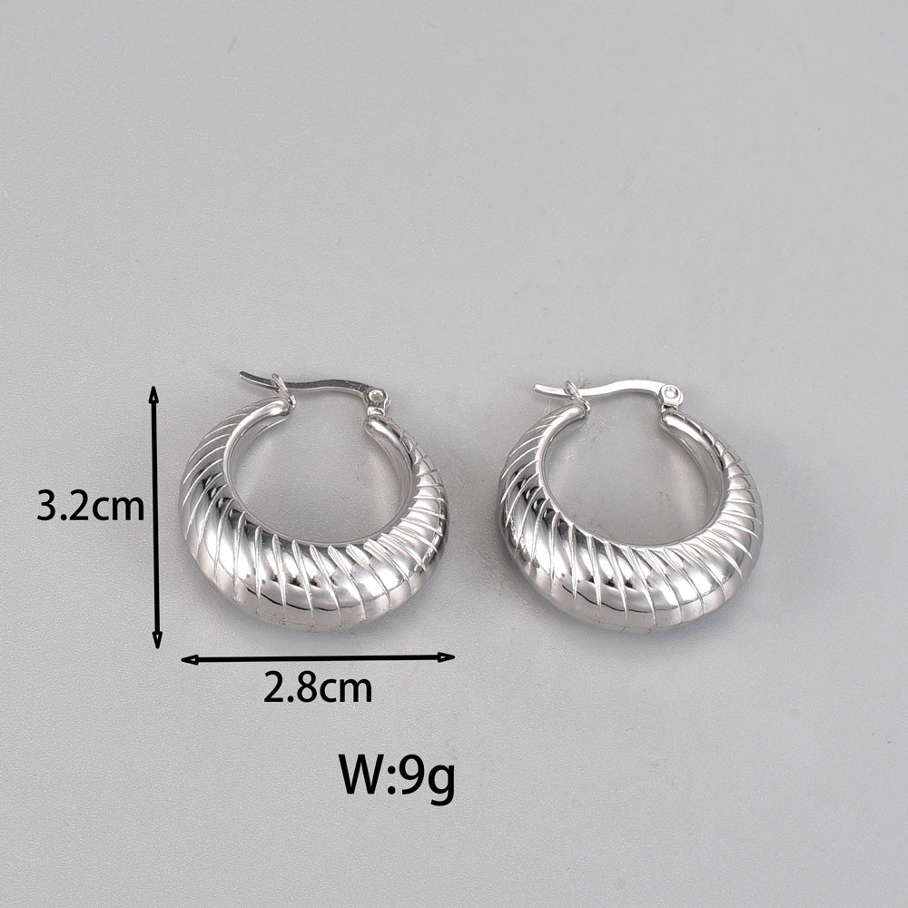 1 Pair Simple Style Classic Style C Shape Plating Titanium Steel 18k Gold Plated Silver Plated Ear Studs