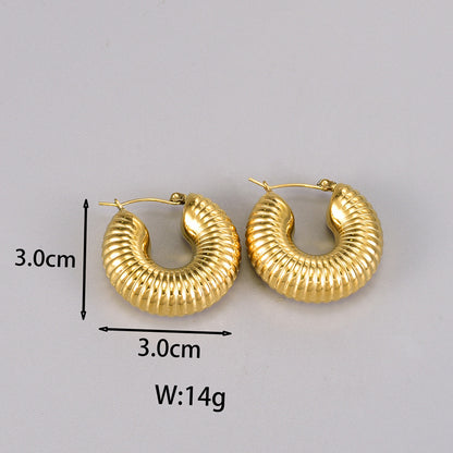 1 Pair Simple Style Classic Style C Shape Plating Titanium Steel 18k Gold Plated Silver Plated Ear Studs