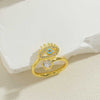 Ig Style Simple Style Devil's Eye Copper Enamel Plating Inlay Zircon 14k Gold Plated Open Rings