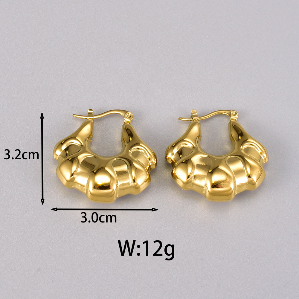 1 Pair Simple Style Classic Style C Shape Plating Titanium Steel 18k Gold Plated Silver Plated Ear Studs