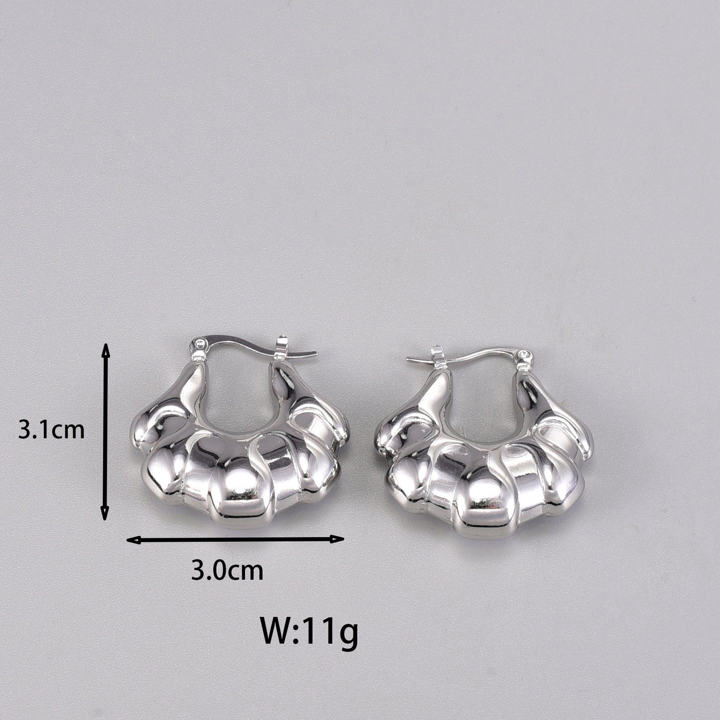 1 Pair Simple Style Classic Style C Shape Plating Titanium Steel 18k Gold Plated Silver Plated Ear Studs