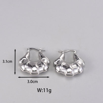 1 Pair Simple Style Classic Style C Shape Plating Titanium Steel 18k Gold Plated Silver Plated Ear Studs