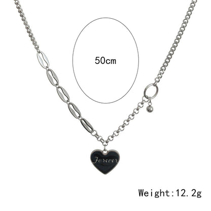 Simple Style Heart Shape Titanium Steel Pendant Necklace