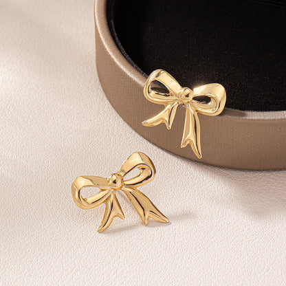 1 Pair Romantic Simple Style Bow Knot Alloy Ear Studs
