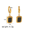 1 Pair Simple Style Quadrilateral Oval Polishing Plating Stainless Steel 18k Gold Plated Drop Earrings