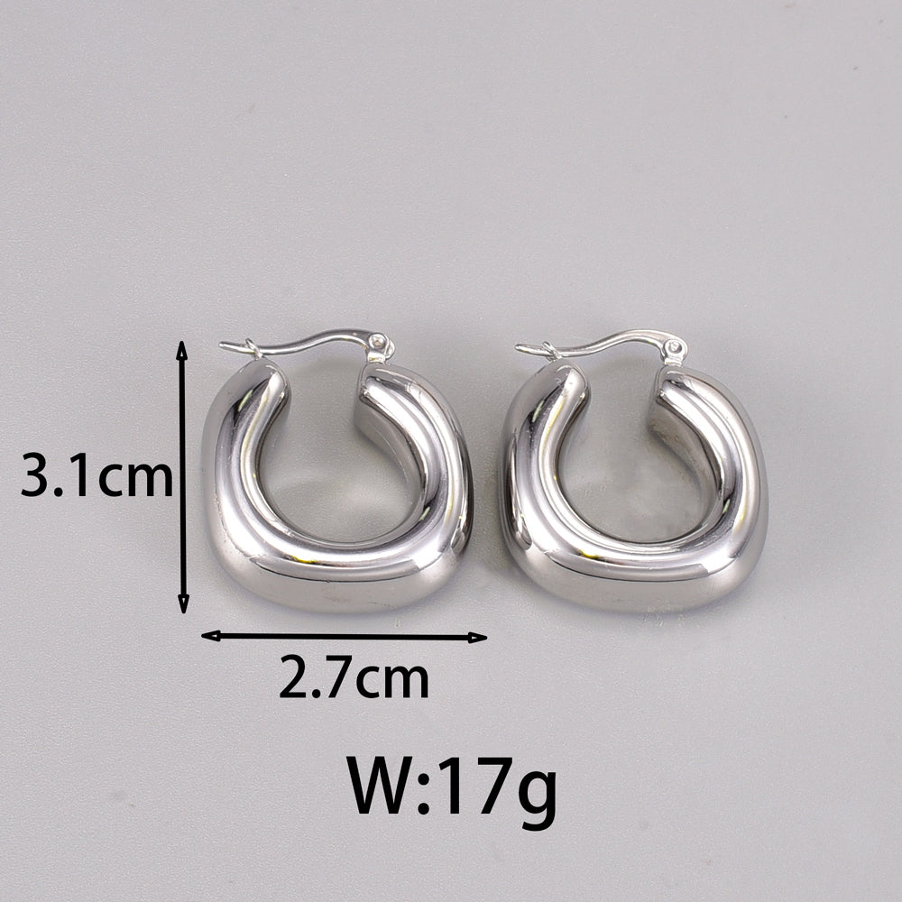 1 Pair Simple Style Classic Style Geometric Plating Titanium Steel 18k Gold Plated Earrings