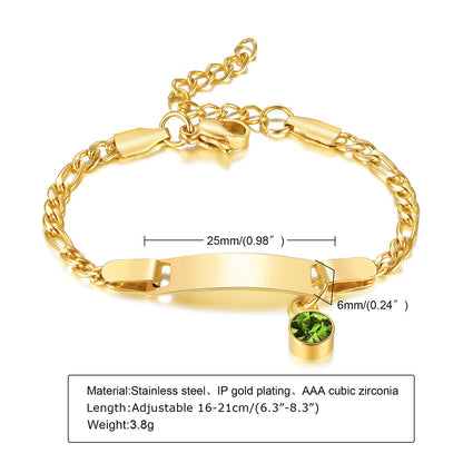 Casual Round Stainless Steel Plating Inlay Zircon Gold Plated Bracelets