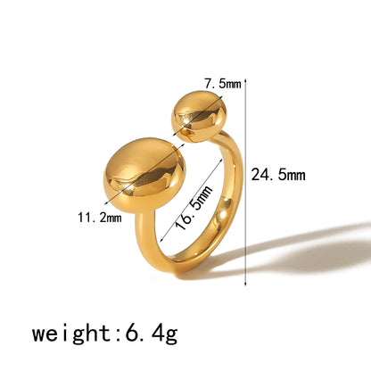 Simple Style Circle Stainless Steel Polishing Plating 18k Gold Plated Open Rings