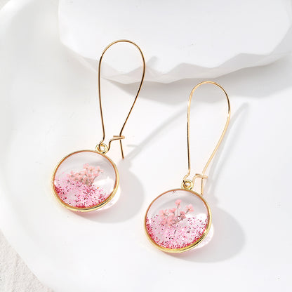 1 Pair Ig Style Simple Style Flower Epoxy Resin Drop Earrings