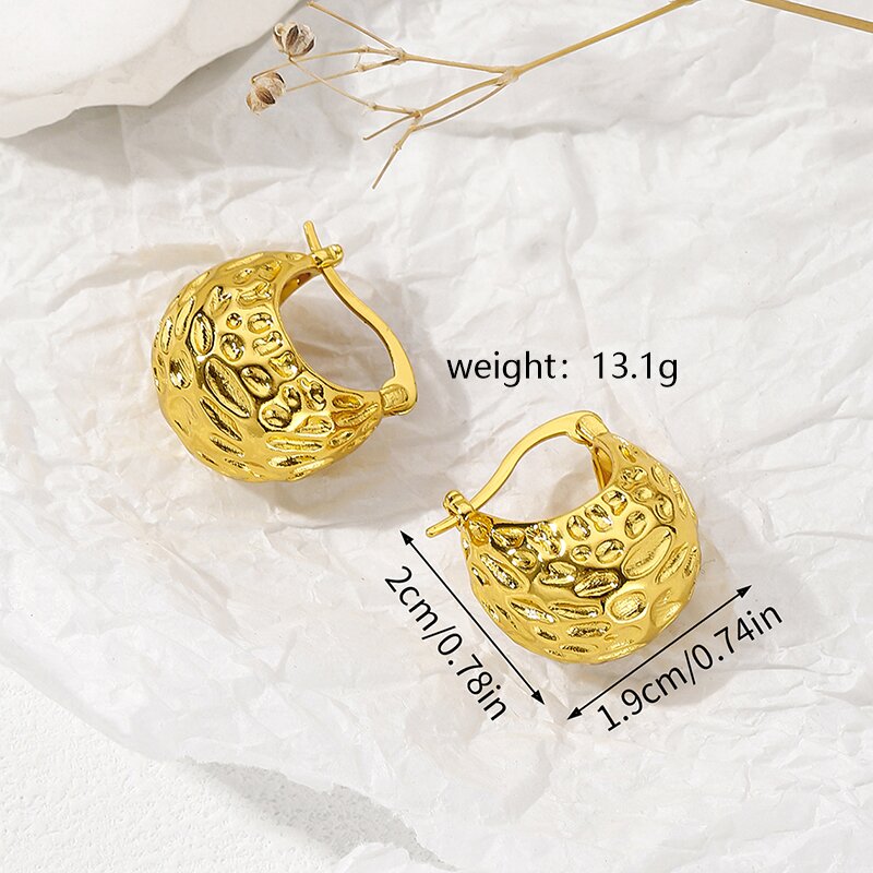 1 Pair Ig Style French Style Modern Style Peanut Water Ripples Plating Carving Copper Earrings