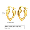 1 Pair Simple Style Heart Shape Plating Stainless Steel Gold Plated Earrings