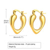 1 Pair Simple Style Heart Shape Plating Stainless Steel Gold Plated Earrings