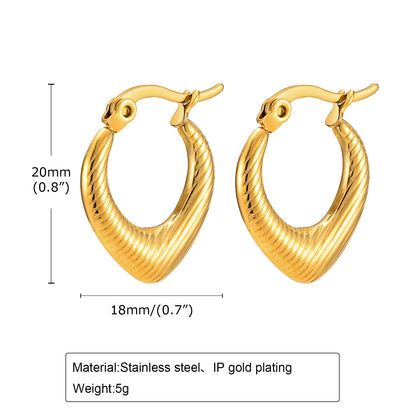 1 Pair Simple Style Heart Shape Plating Stainless Steel Gold Plated Earrings