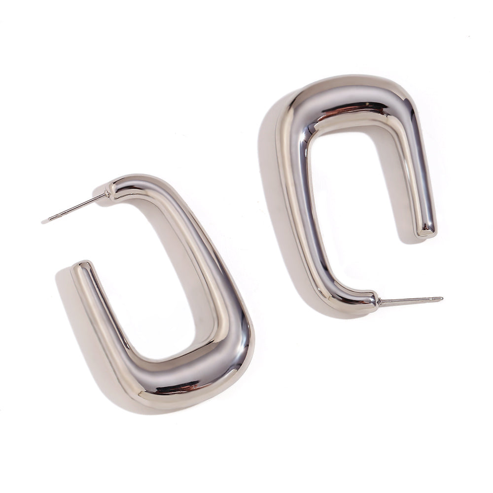 1 Pair Simple Style Classic Style Solid Color Plating Stainless Steel 18k Gold Plated Ear Studs