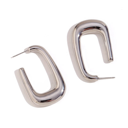 1 Pair Simple Style Classic Style Solid Color Plating Stainless Steel 18k Gold Plated Ear Studs