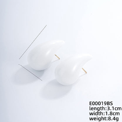 1 Pair Simple Style Water Droplets Ccp Ear Studs