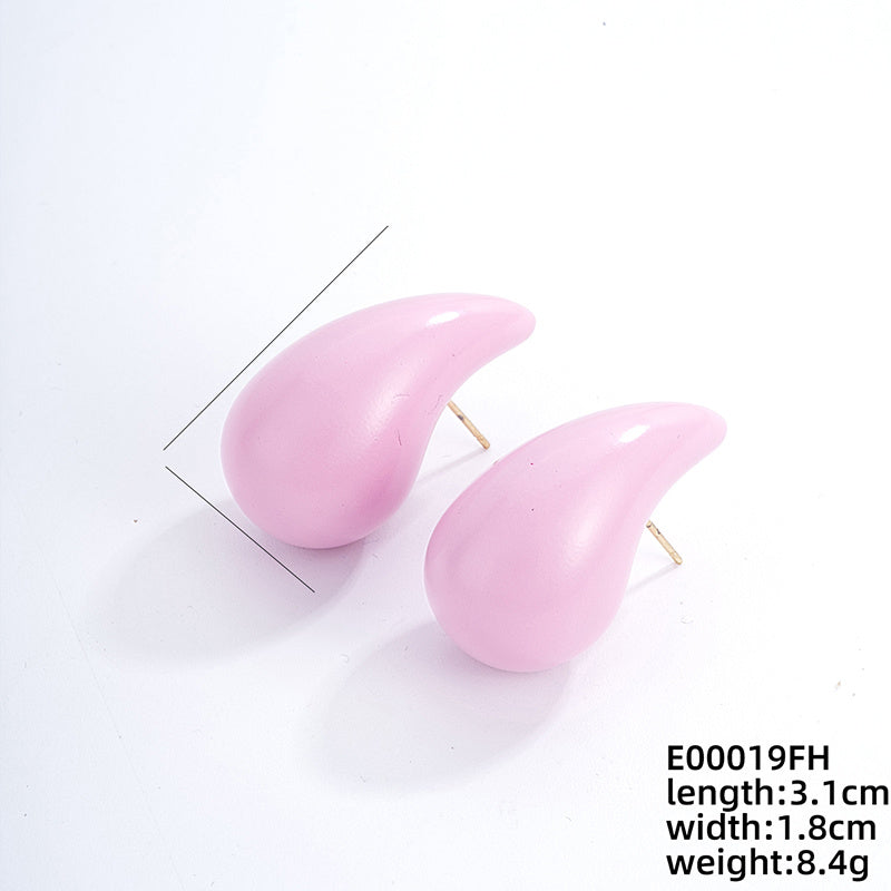 1 Pair Simple Style Water Droplets Ccp Ear Studs