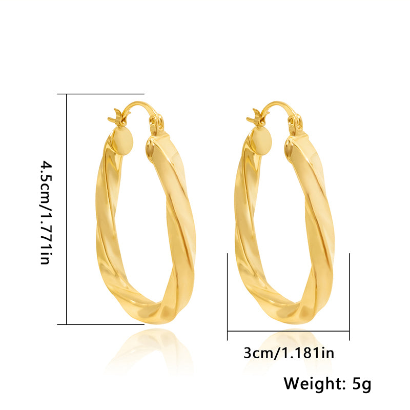 1 Pair Elegant Lady Round Plating Copper Gold Plated Earrings