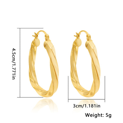 1 Pair Elegant Lady Round Plating Copper Gold Plated Earrings