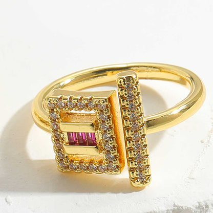 Vintage Style Simple Style Round Copper Plating Inlay Zircon 14k Gold Plated Open Rings