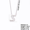 Simple Style Classic Style Letter Stainless Steel Copper Plating Inlay Zircon Silver Plated Pendant Necklace