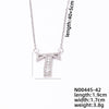 Simple Style Classic Style Letter Stainless Steel Copper Plating Inlay Zircon Silver Plated Pendant Necklace