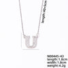 Simple Style Classic Style Letter Stainless Steel Copper Plating Inlay Zircon Silver Plated Pendant Necklace