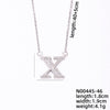 Simple Style Classic Style Letter Stainless Steel Copper Plating Inlay Zircon Silver Plated Pendant Necklace