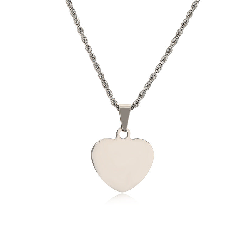 Punk Simple Style Heart Shape Stainless Steel Plating Inlay Pendant Necklace