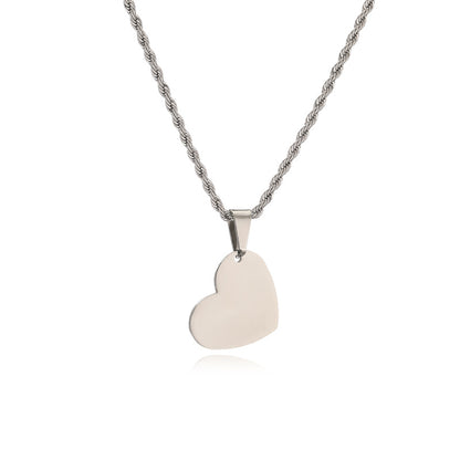 Punk Simple Style Heart Shape Stainless Steel Plating Inlay Pendant Necklace