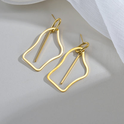 1 Pair Vintage Style Simple Style Irregular Plating Chain Stainless Steel 18k Gold Plated Drop Earrings