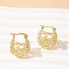 1 Pair Simple Style Korean Style Solid Color Plating Hollow Out Copper Earrings