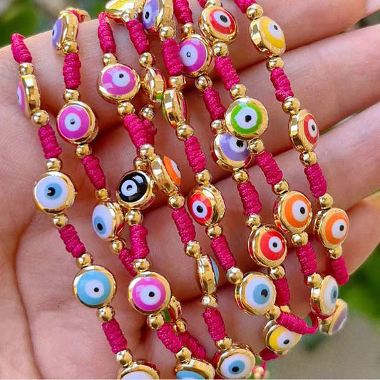 Bohemian Eye Beaded Rope Copper Plating 18k Gold Plated Women's Bracelets