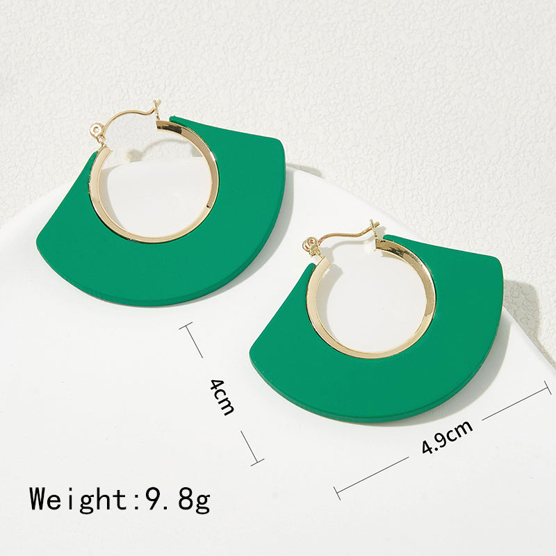 1 Pair Elegant Simple Style Sector Copper Earrings