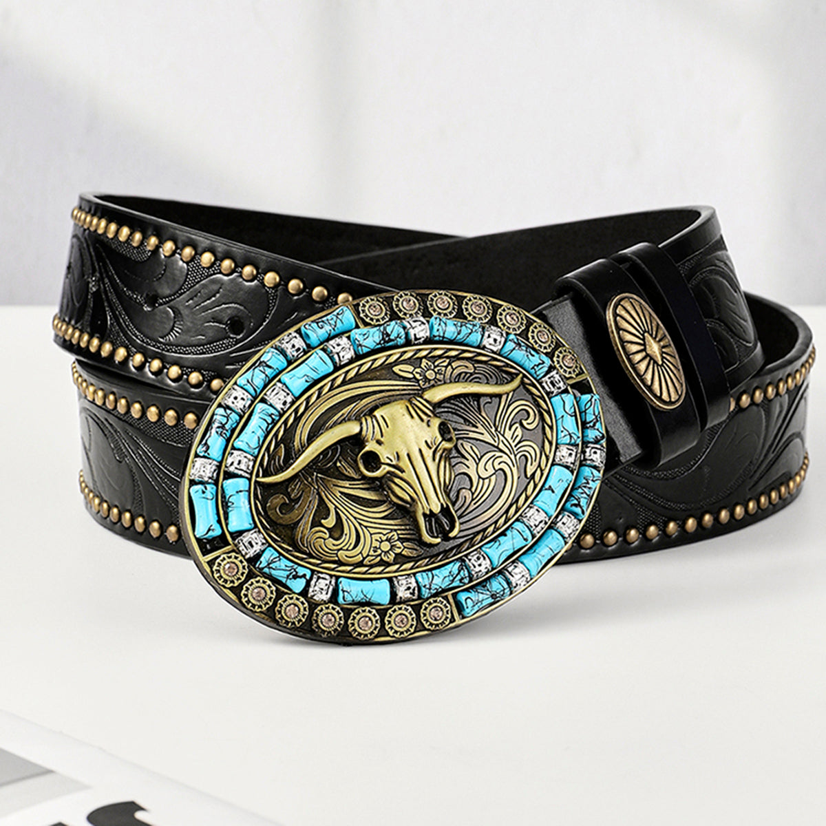 Chinoiserie Basic Retro Cattle Antelope Pu Leather Unisex Leather Belts